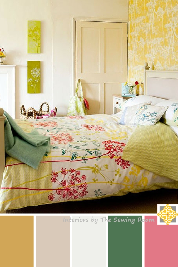 Bright Color Palette - Pops of Color Bedroom - Interiors by The Sewing Room