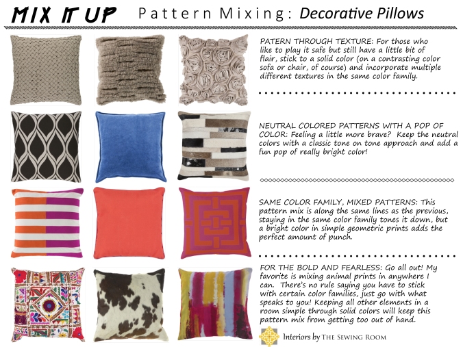 Pattern Mixing Decorative Pillows